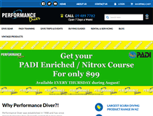 Tablet Screenshot of performancediver.co.nz